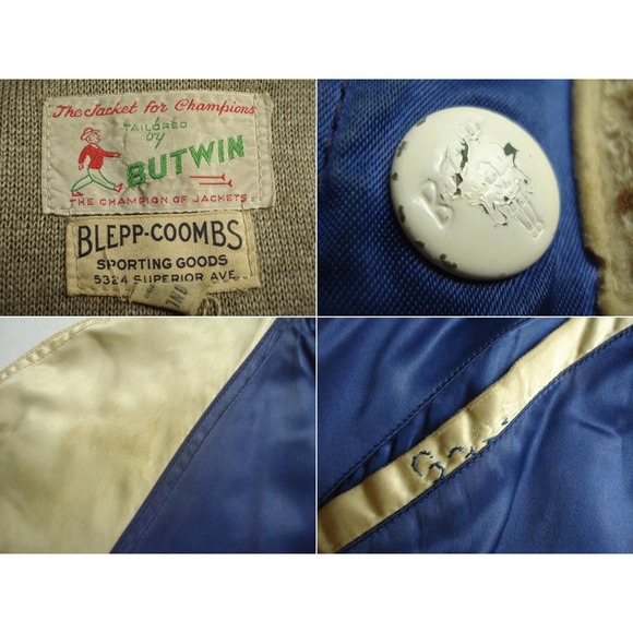 Vintage 40s 50s BUTWIN Varsity Letterman Satin Baseball Jacket Mens S Women M - Picture 5 of 6
